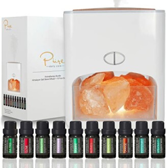 Pure Daily Care Himalayan Pink Salt Diffuser & 10 Essential Oils