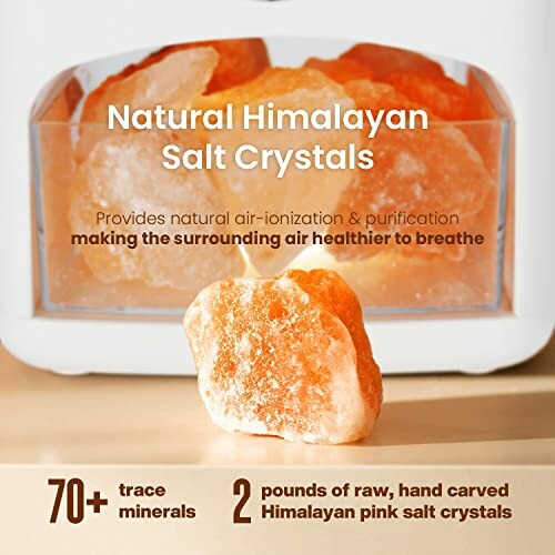 Natural Himalayan salt crystals in a container.